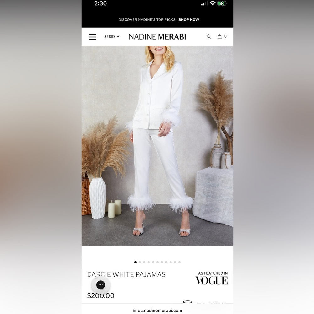 Nadine Merabi White Pajamas